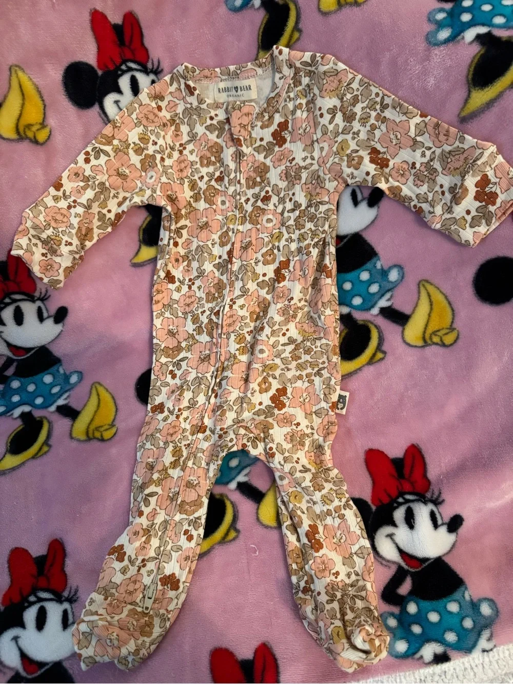 Zippy Organic Floral Footed One-Piece - Pink Floral 0 3 Months C3